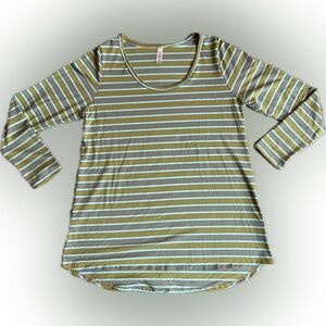 LuLaRoe Striped Long Sleeve Lynnae Top